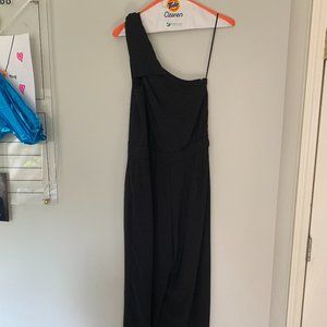 J.Crew One Shoulder Pantsuit, Size 6, Black, Classic